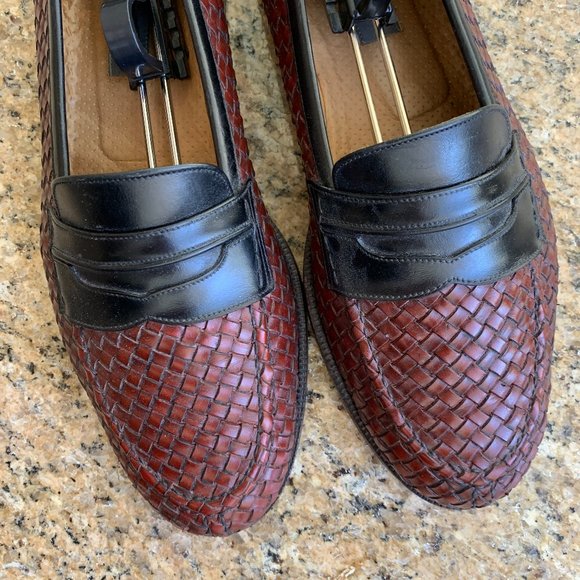 Vintage Bally Brown Leather Basket Weave Loafers main image 11